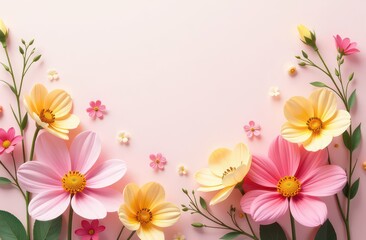 happy Mother's Day banner with copy space,  greeting card