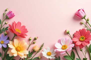 Fototapeta premium happy Mother's Day banner with copy space, greeting card