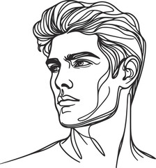 Man, Boy, and Husband Line Art Drawing vector design.