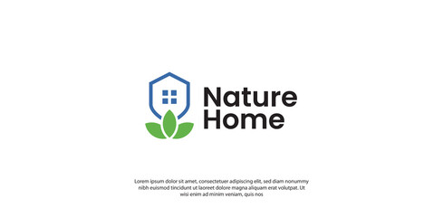 Eco Green House, Natural Home Logo Design Template Vector Illustration