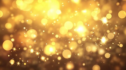 Obraz premium A shimmering abstract background with golden bokeh lights and sparkling effects.