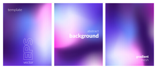 Collection. Abstract liquid background. Neon color blend. Blurred fluid colors. Gradient mesh. Modern design template for posters, ad banners, brochures, flyers, covers, websites. EPS vector image