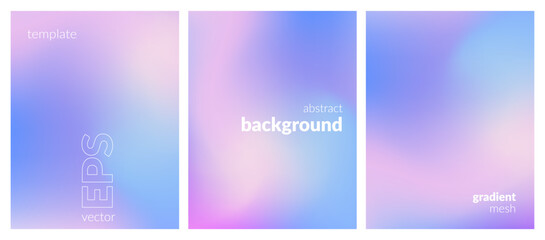 Collection. Abstract liquid background. Light color blend. Blurred fluid colours. Gradient mesh. Modern design template for posters, ad banners, brochures, flyers, covers, websites. EPS vector image