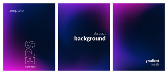 Collection. Abstract liquid background. Neon color blend. Blurred fluid colors. Gradient mesh. Modern design template for posters, ad banners, brochures, flyers, covers, websites. EPS vector image