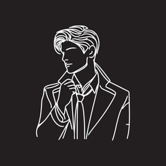 Man, Boy, and Husband Line Art Drawing vector design.