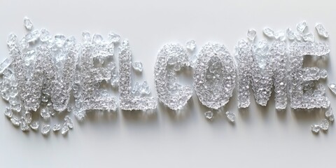 Obraz premium Welcome Crystal Art: Minimalist Glass Word Design