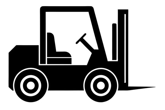 recommend clip art: A modern electric forklifts icon silhouette vector on white background.