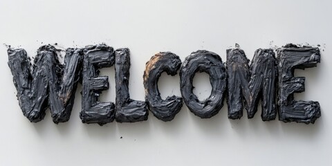 Welcome Sign: A Bold Statement in Black Paint