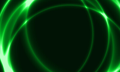 Light green twirl. curve light effect of green line. luminous green circle. soft color on black background.