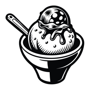 recommend clip art: Ice Cream Scoop vector line art