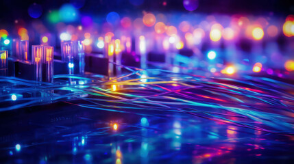 Colorful Fiber Optic Cables for Data Transmission