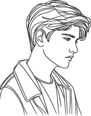 Man, Boy, and Husband Line Art Drawing vector design.