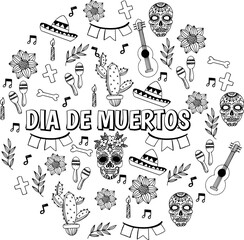 day of the dead skull hat flower decoration background seamless background dia de muertos