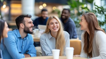 Obraz premium Colleagues Enjoying a Relaxed Moment Together