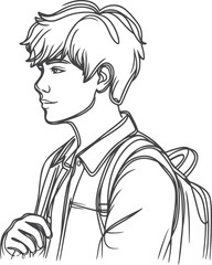 Man, Boy, and Husband Line Art Drawing vector design.