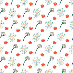 Fototapeta premium Stylized Small Flower Seamless Vector Pattern Design