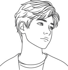 Man, Boy, and Husband Line Art Drawing vector design.