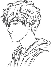 Man, Boy, and Husband Line Art Drawing vector design.