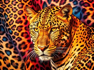 Obraz premium Detailed Leopard Print Drawing with Bold Spots and Unique Patterns for Textile and Fashion Design