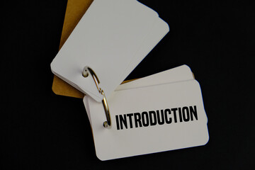 text of INTRO as an education and presentation concept on dark background.