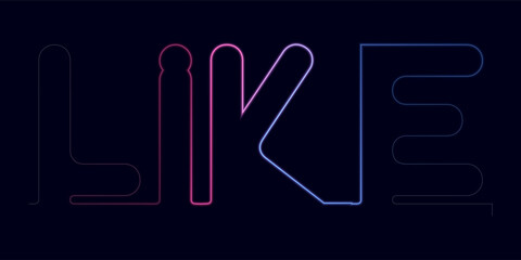  like share subscribe text blur effect with black isolated background, neon text