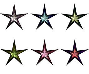 Obraz premium colorful 3d shiny star stickers 