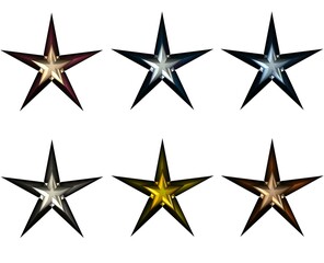 Obraz premium 3d shiny 5 pointed stars stickers