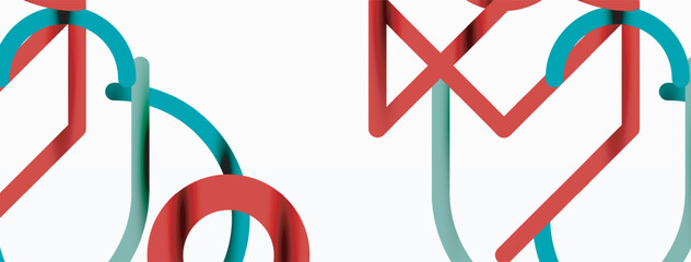 Abstract background. Circles and colorful round shape lines. Linear geometric minimal design