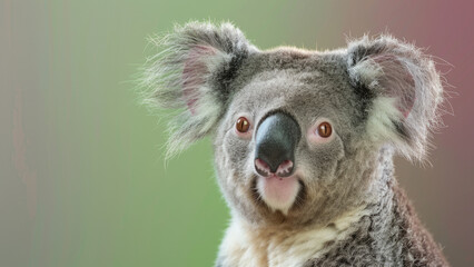 Fototapeta premium Portrait of a koala in colorful light