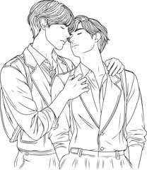 Man, Boy, and Husband Line Art Drawing vector design.