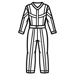 Jumpsuit vector line art