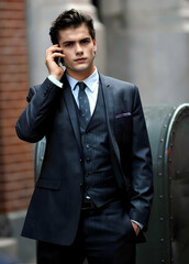 Businessman calling, handsome businessman, attractive businessman