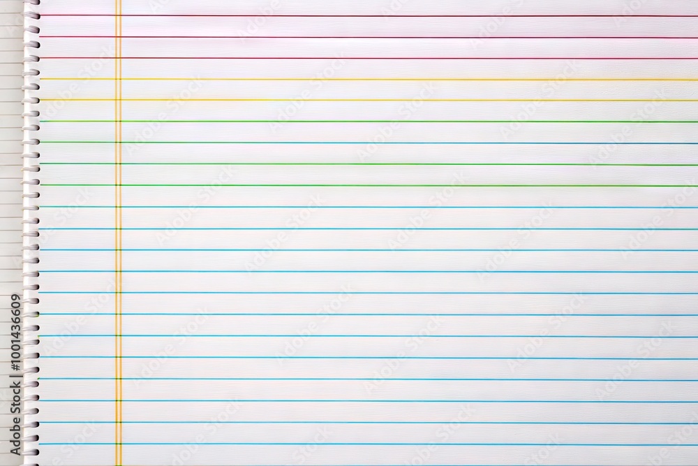 Poster clean and simple white notebook paper line background for creative and professional uses
