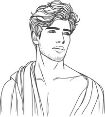 Man, Boy, and Husband Line Art Drawing vector design.