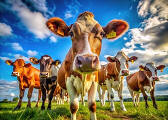 Close-Up Images of Healthy Dairy Cow Udders in Natural Farm Settings for Agricultural Use