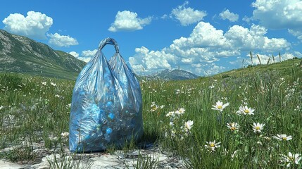 Obraz premium Plastic Bag in Field