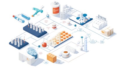 Obraz premium Pharmaceutical Manufacturing Process: From Raw Materials to Finished Products