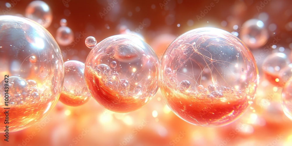 Aufkleber a cluster of shimmering orbs, each holding a world of swirling light and delicate, ethereal threads.