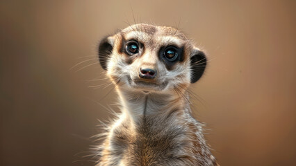 Curious meerkat standing guard in the wild