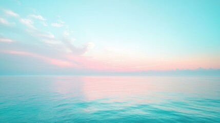Obraz premium Serene ocean view with soft pastel colors at dusk. Gradient background.
