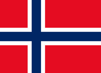 Norwegian national flag. Flag of Norway. Accurate dimensions