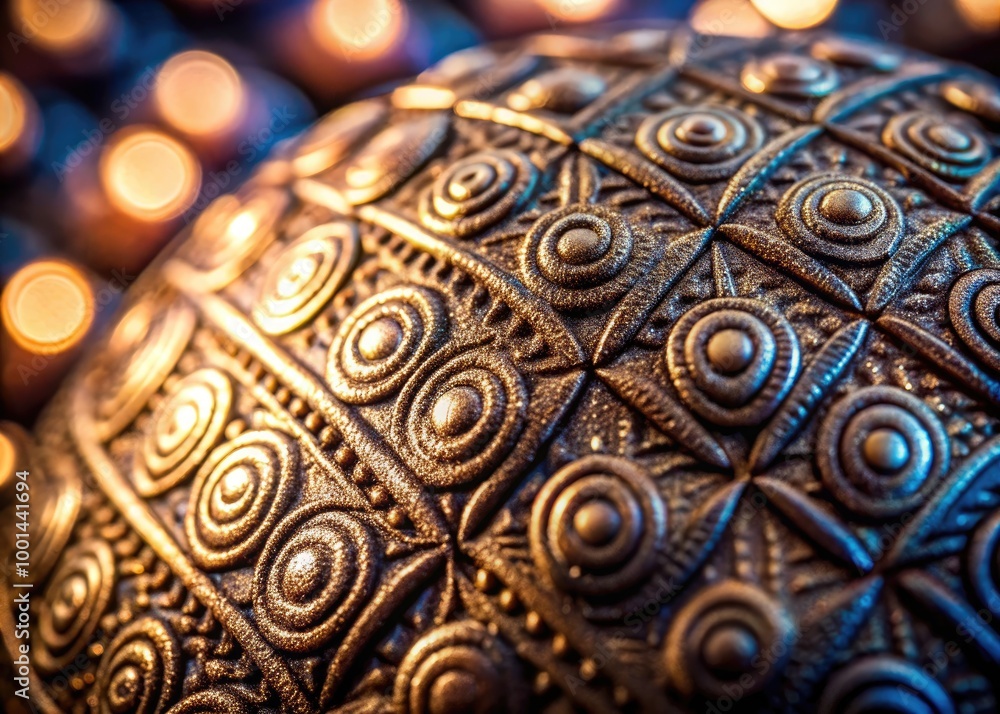 Poster close-up of a unique grip texture showing intricate patterns and surface details for design use