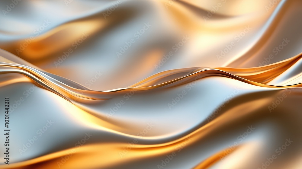 Poster a luxurious 3d rendering of shampoo cream forming delicate waves, with soft shadows and glowing meta