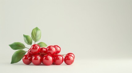 Bright 3D buffaloberries with shiny skins on a white background