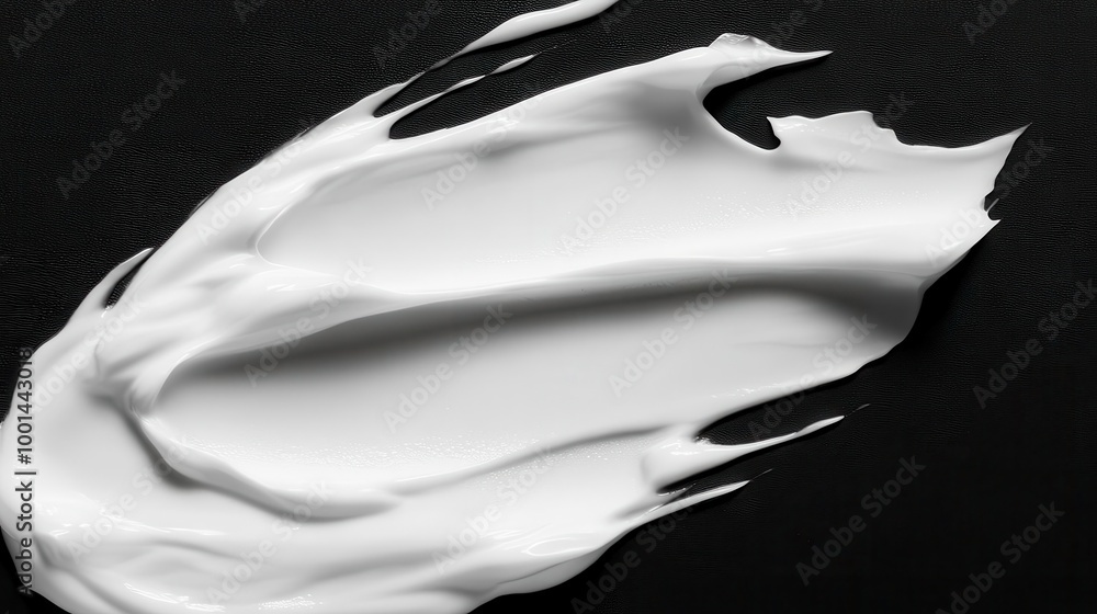Poster the dynamic abstract 3d rendering of face cream, forming elegant, swirling shapes with a highgloss, 