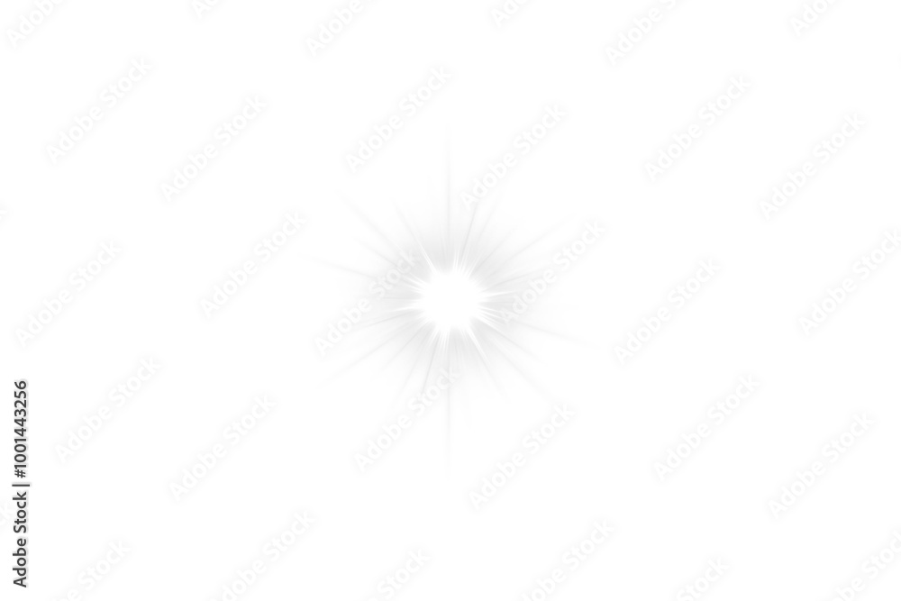 Aufkleber starlight shines with white light effect. sunburst isolated on transparent background. abstract radi