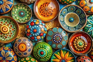 Close-Up Texture of Ceramic Surface Showcasing Unique Patterns and Natural Earthy Tones in Detail