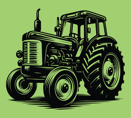 Tractor silhouette vector illustrations