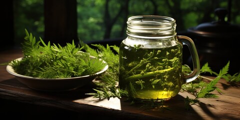 herbs in jar