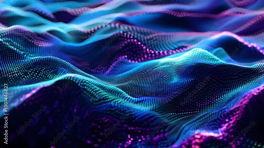 Poster colorful waves of light and pattern create a mesmerizing abstract background, showcasing vibrant hue